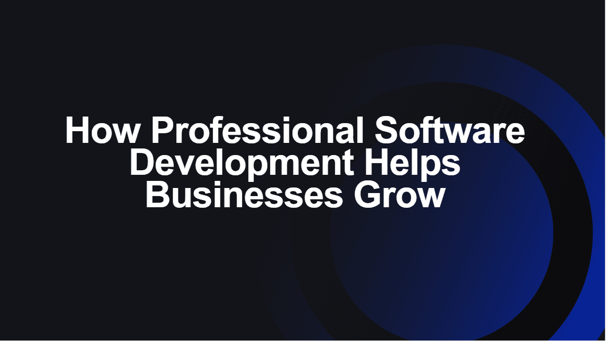 How Professional Software Development Helps Businesses Grow